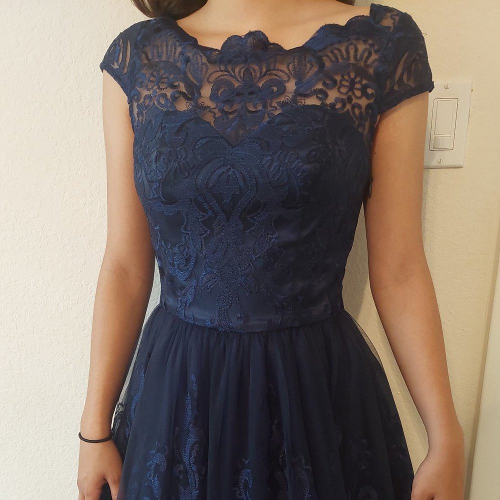 Navy blue gown